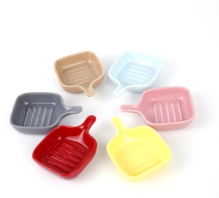 จานมีด้ามจับทรงเหลี่ยม10.1*7*2.3ซม. (192ใบ) 