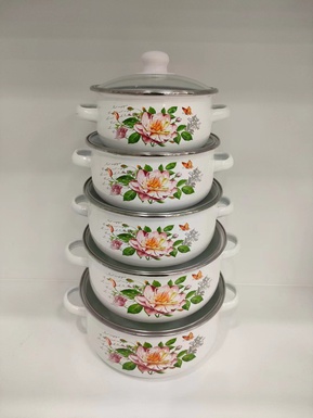 16-24CM搪瓷套锅04花