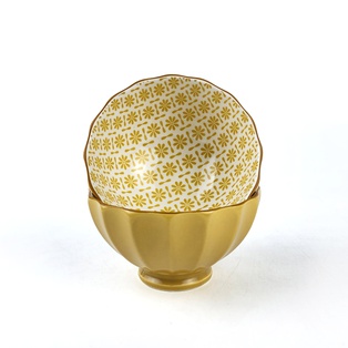 A217 ถ้วยทรงดอกไม้5นิ้ว ปั๊มลาย ลายนูน(คละลาย)(120ใบ)